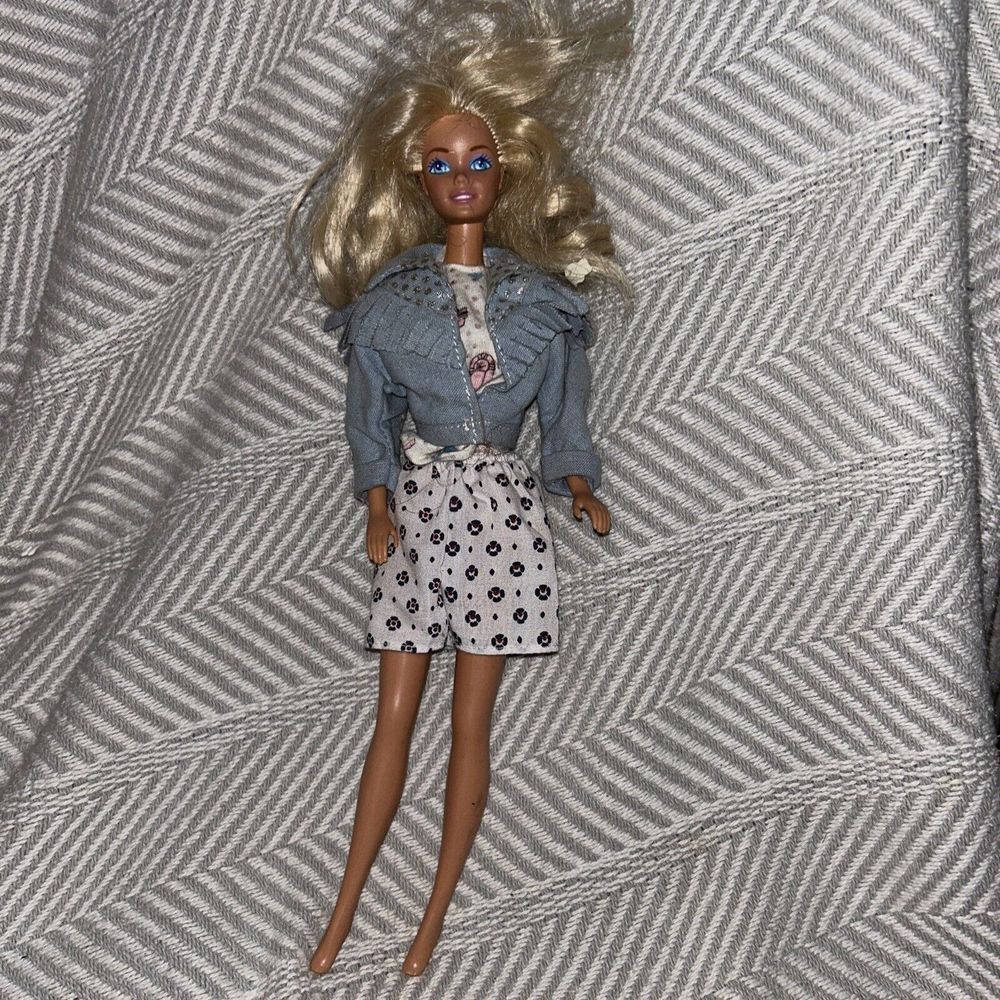 Vintage FEELING FUN Barbie Superstar 1988 Denim Look 1189 Original‎ Outfit B3
